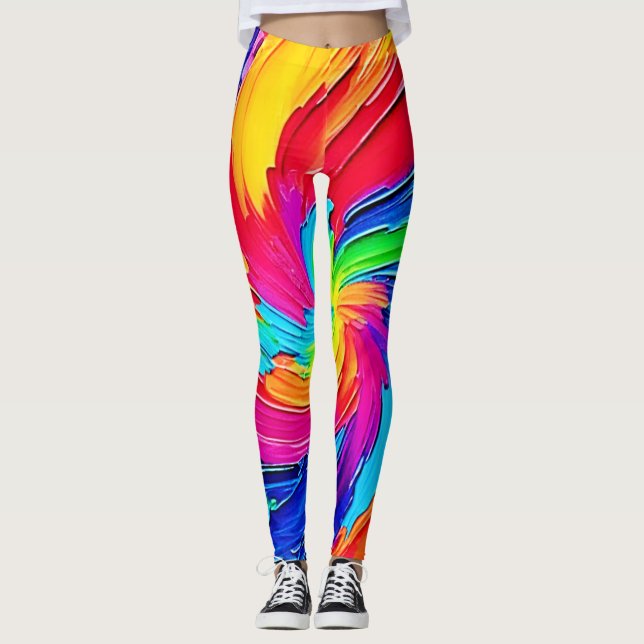 Farbtupfer: Abstrakte Kunst Leggings (Vorderseite)