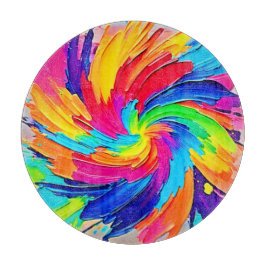 Farbtupfer: Abstrakte Kunst Schneidebrett