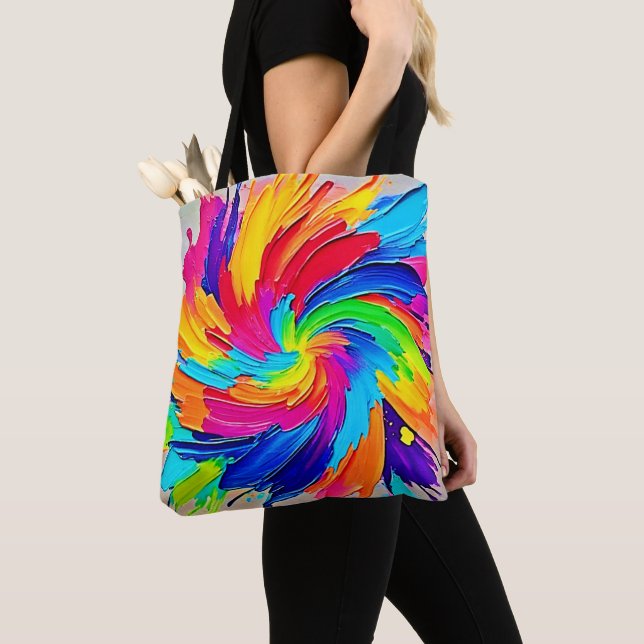 Farbtupfer: Abstrakte Kunst Tasche (Von Nahem)