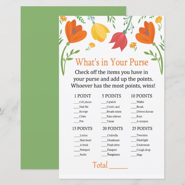 Farbtupfer Was ist in Ihrem Geldbeutel? (Vorne/Hinten)