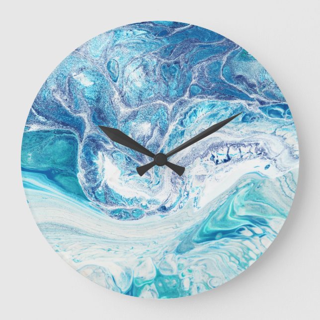 Farbüberzug: Abstrakter Acrylhintergrund Große Wanduhr (Vorderseite)