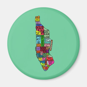 Farbunterlegte T-Shirts Manhattans NYC, Magnet