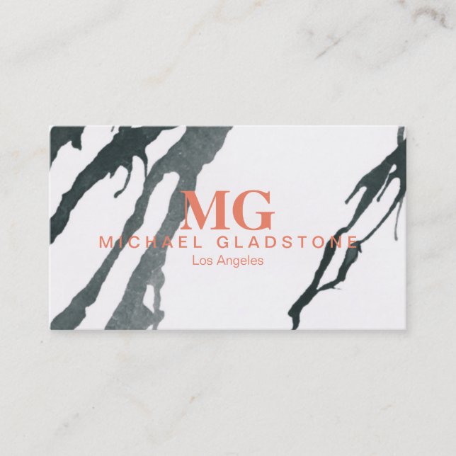 Farbvariante des Monogramms (orange) Visitenkarte (Vorderseite)
