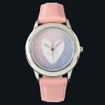 Farbverlauf bei Pastellfarben   personalisiertes H Armbanduhr<br><div class="desc">Pastellgradienten und Punktdruck mit Herzdesign und personalisiertem Platz für einen Namen.</div>
