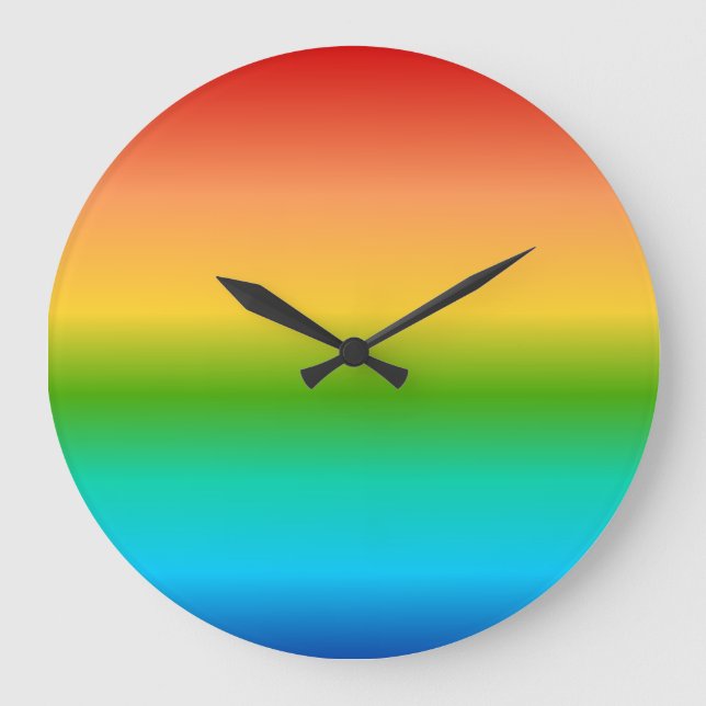Farbverlauf des Regenbogens Große Wanduhr (Vorderseite)