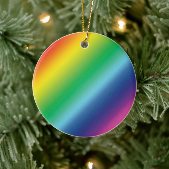 Farbverlauf für Regenbogenfarben Muster Diversity  Keramik Ornament (Baum)