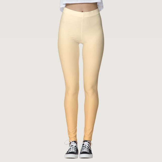 Farbverlauf Gelb und Pfirsichfarben Leggings (Vorderseite)