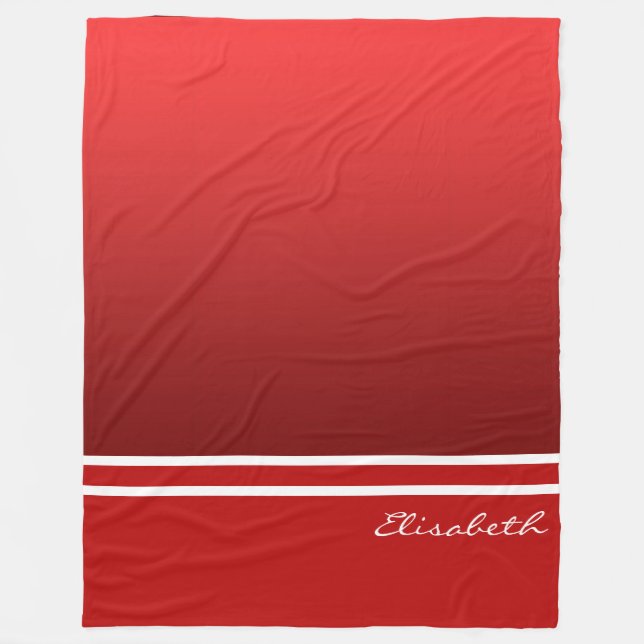 Farbverlauf - rote Mischung und solide rot Fleecedecke (Vorderseite)