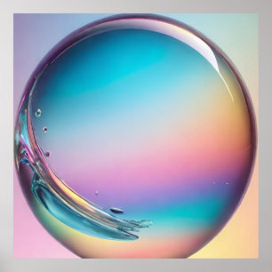 Farbverlauf von blau bis rosa poster