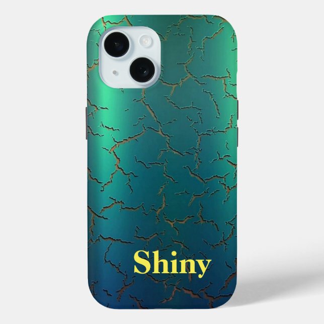 Farbverlauf von grün bis blau Monogramm Case-Mate  iPhone Hülle (Rückseite)