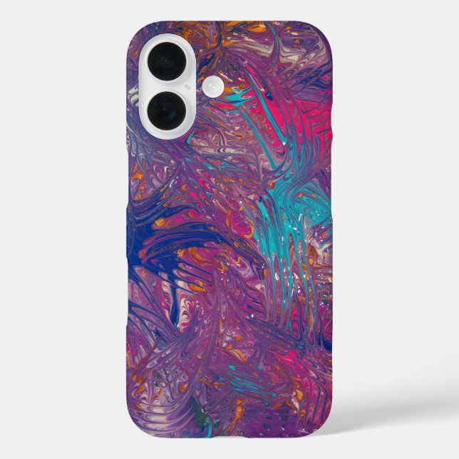 Farbverläufe Vortex-Design iPhone 16 Hülle (Rückseite)