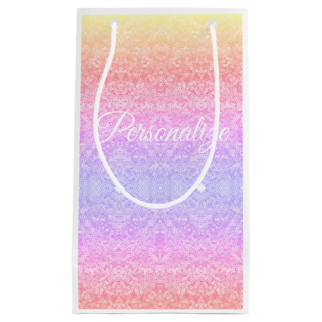 Farbverlaufsmuster rosa Gold lila Kleine Geschenktüte (Vorderseite)