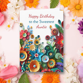 Farbvolle Blume zum Papierabfüllen | Happy Birthda Karte