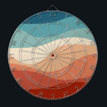 Farbvolle Dekoration im Retrostil Dartscheibe<br><div class="desc">Abstrakte Retro-Darstellung der farbenfrohen Wellen (rot,  blau,  orange,  marineblau,  beige,  türkis)</div>