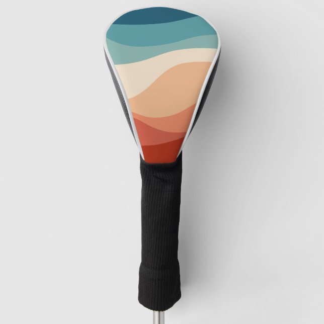 Farbvolle Dekoration im Retrostil Golf Headcover (Vorderseite)