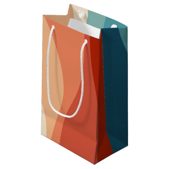 Farbvolle Dekoration im Retrostil Kleine Geschenktüte (Vorderseite Schrägansicht)