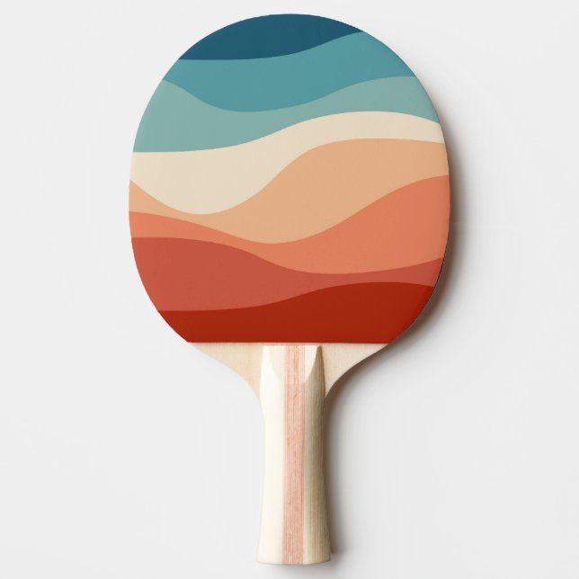 Farbvolle Dekoration im Retrostil Tischtennis Schläger (Vorderseite)
