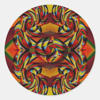 Farbvolle Erdtonschreiber Runder Aufkleber