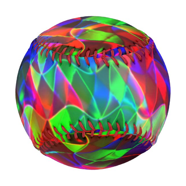 Farbvolle gekrümmte Dreiecke oder farbige Wellen. Baseball (Vorderseite)