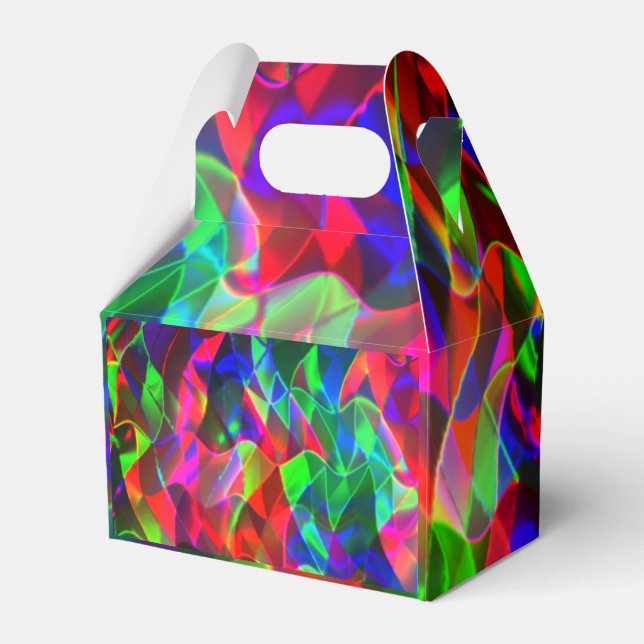 Farbvolle gekrümmte Dreiecke oder farbige Wellen. Geschenkschachtel (Vorderseite)