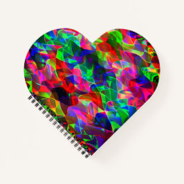 Farbvolle gekrümmte Dreiecke oder farbige Wellen. Notizbuch