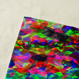 Farbvolle gekrümmte Dreiecke oder farbige Wellen. Strandtuch