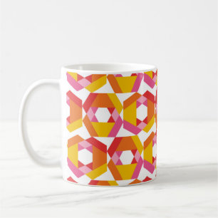 Farbvolle Geometrie minimalistische Kunstwerke nah Kaffeetasse