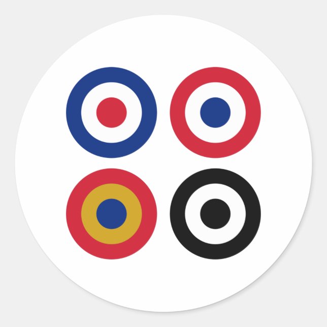 Farbvolle Mod-Ziele Runder Aufkleber (Vorderseite)