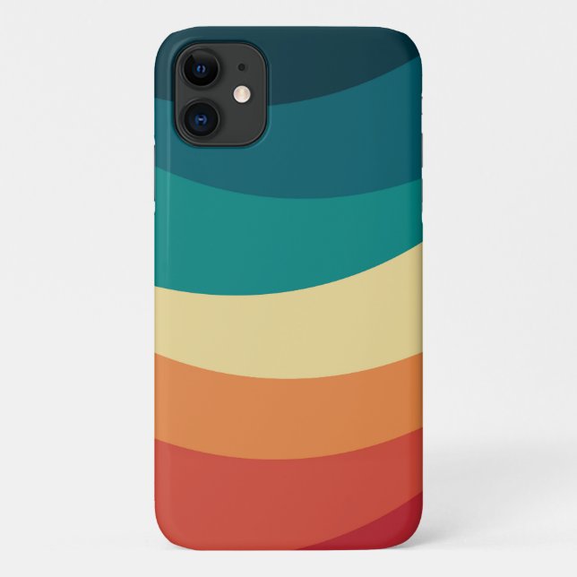 Farbvolle Retrostil-Kurven Design Case-Mate iPhone Hülle (Rückseite)