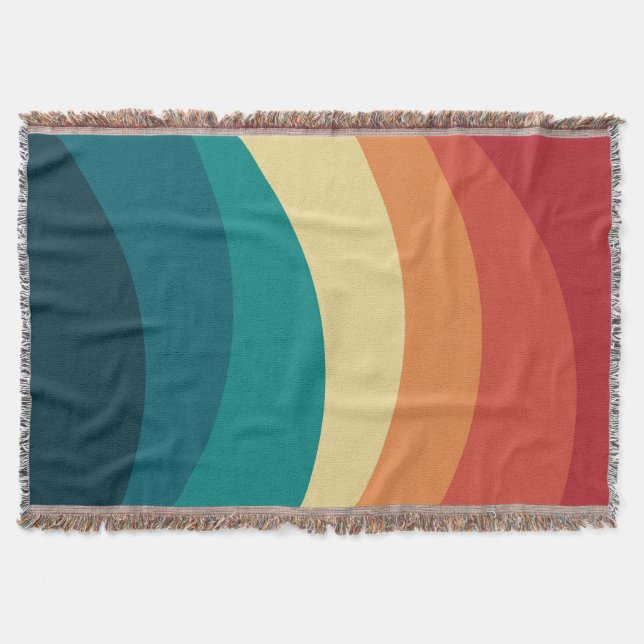 Farbvolle Retrostil-Kurven Design Decke (Vorderseite)