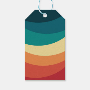 Farbvolle Retrostil-Kurven Design Geschenkanhänger