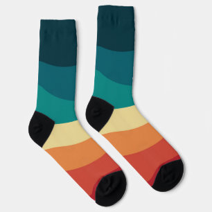 Farbvolle Retrostil-Kurven Design Socken