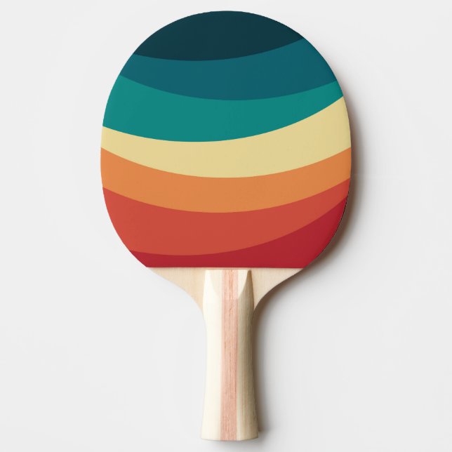 Farbvolle Retrostil-Kurven Design Tischtennis Schläger (Vorderseite)