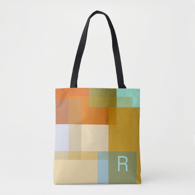 Farbvolle zeitgenössische geometrische Farbblöcke Tasche (Vorderseite)