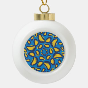 Farbvoller Leopardendruck, nahtlose Textur. Keramik Kugel-Ornament