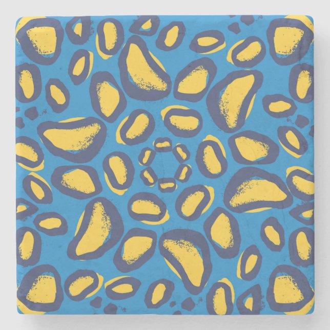 Farbvoller Leopardendruck, nahtlose Textur. Steinuntersetzer (Vorderseite)