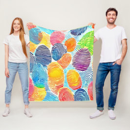 Farbvolles Fingerabdruckmuster Fleecedecke