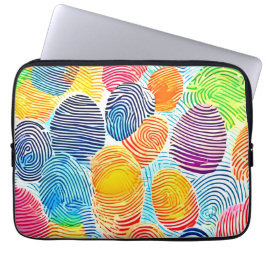 Farbvolles Fingerabdruckmuster Laptopschutzhülle