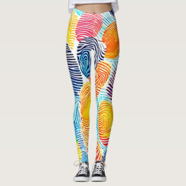 Farbvolles Fingerabdruckmuster Leggings
