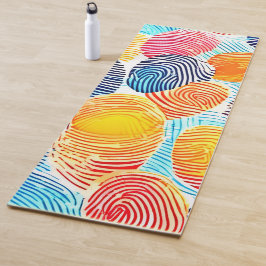 Farbvolles Fingerabdruckmuster Yogamatte