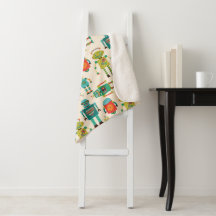 Farbvolles Muster für Retro-Roboter