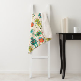 Farbvolles Muster für Retro-Roboter Sherpadecke