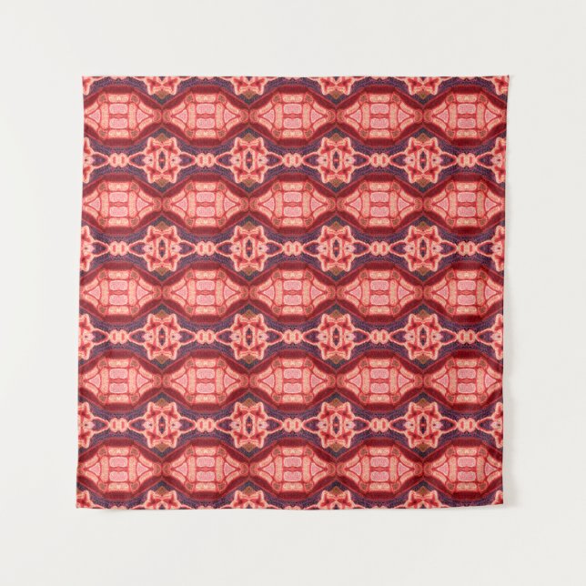 Farbvolles nahtloses Stickmuster. Rainbow-Ikat Wandteppich (Vorderseite)