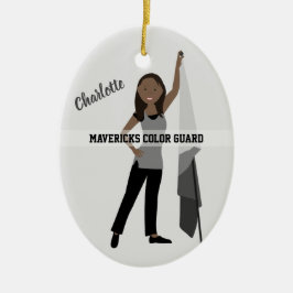Farbwächter Afrikanischer Amerikaner Grau und Schw Keramik Ornament
