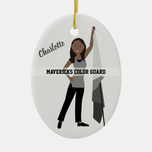 Farbwächter Afrikanischer Amerikaner Grau und Schw Keramik Ornament (Vorne)