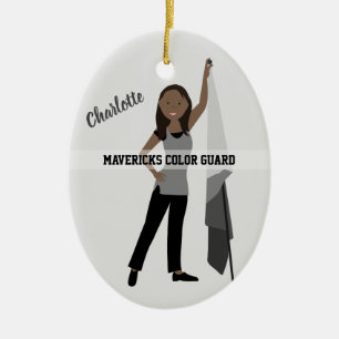 Farbwächter Afrikanischer Grau und Schwarz Keramik Ornament