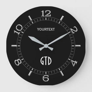 Farbwahl in Schwarz-Weiß leicht Personalisiert Große Wanduhr