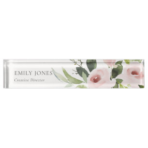 FARBWASCHWASCHEN-BLUSH-PINK-FLORALLBUNKCH NAMENSPLAKETTE