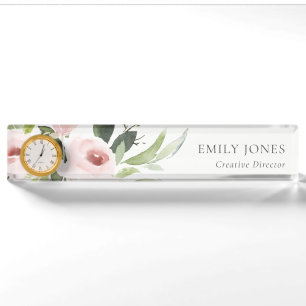 FARBWASCHWASCHEN-BLUSH-PINK-FLORALLBUNKCH NAMENSPLAKETTE