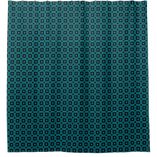 Farbwechsel! Muster für Funky Retro-Quadrate Duschvorhang (Vorderseite)